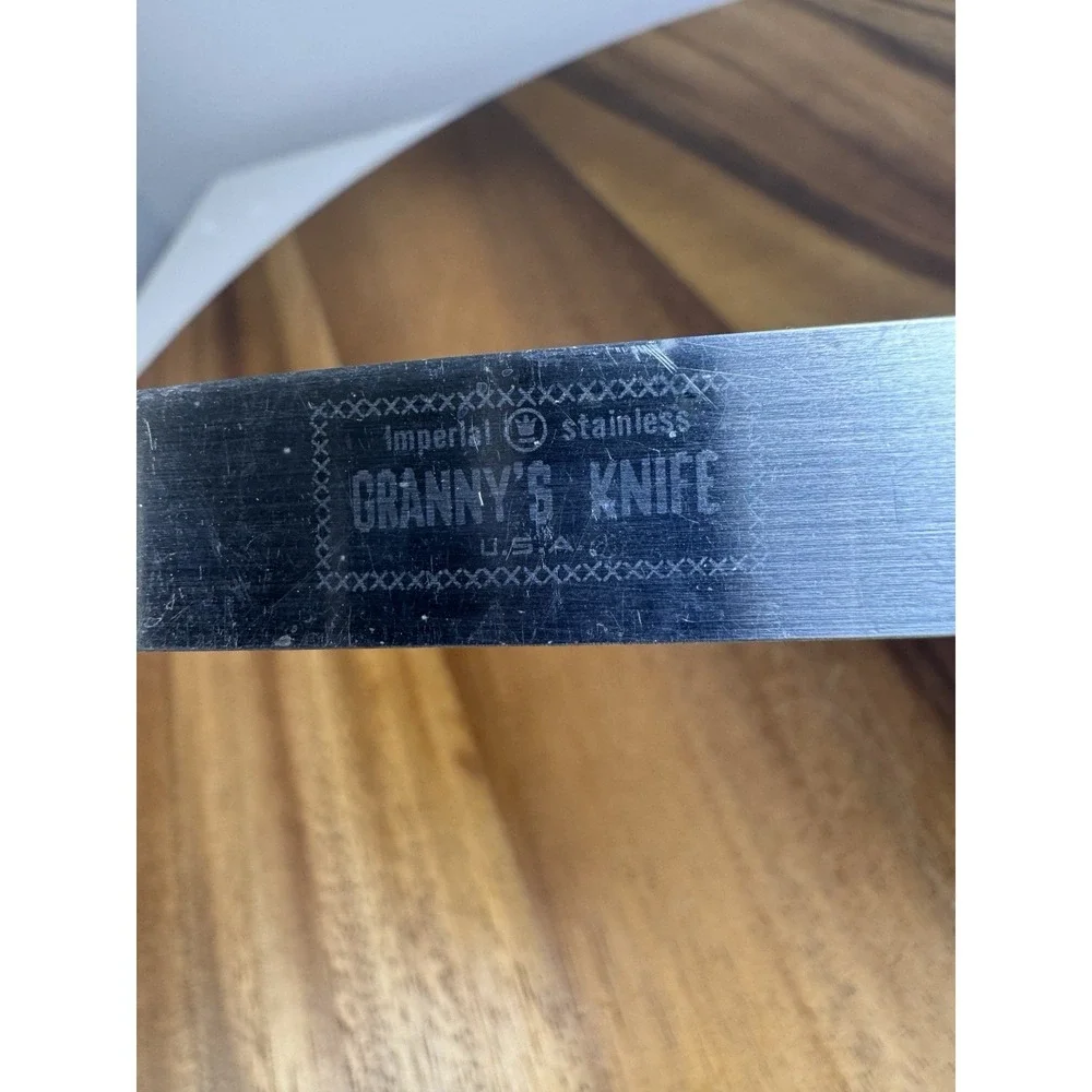 Vintage IMPERIAL‎ Stainless Serrated Grannys Kitchen Utility Knife Ebony Handle
